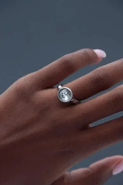 New Anillo Cristal Redondo Anillos De Meñique