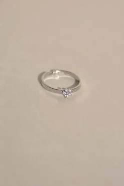 Fashion Anillo Flor Circon Anillos Ajustables