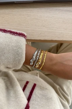 Discount Brazalete Textura Circonitas Pulseras Con Circonitas