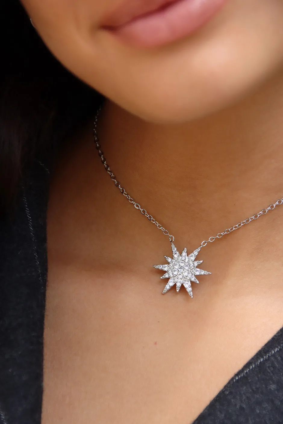 Sale Collar Estrella Blanca Collares Con Colgante