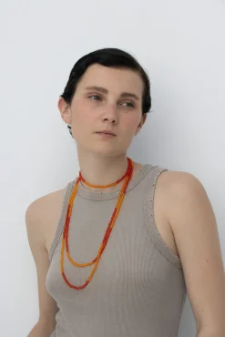 New Collar Gatsby Naranja Collares Grandes