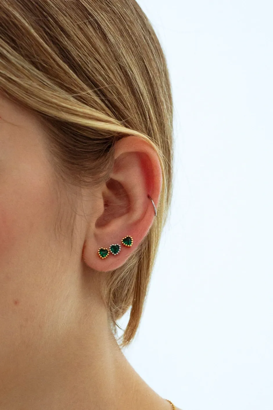 Hot Mini Pendiente Corazón Verde Mini Pendientes Y Aritos