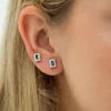 Outlet Mini Pendiente Rectángulo Azul Mini Pendientes Y Aritos