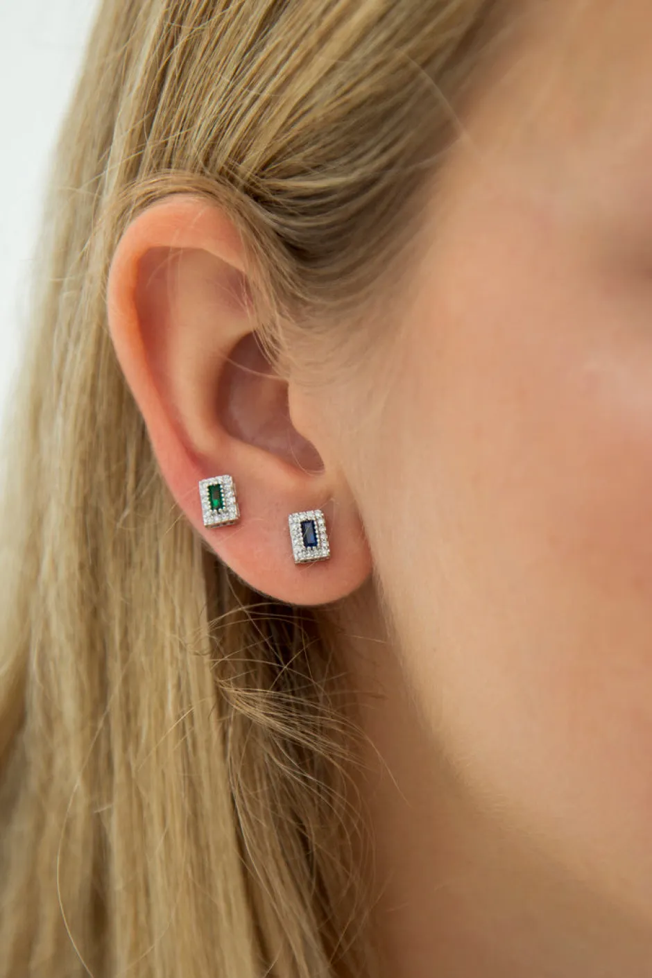 Outlet Mini Pendiente Rectángulo Azul Mini Pendientes Y Aritos
