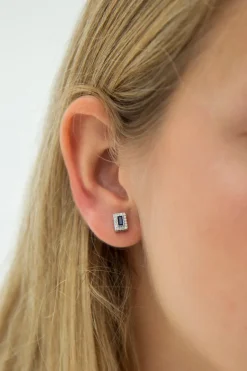 Outlet Mini Pendiente Rectángulo Azul Mini Pendientes Y Aritos