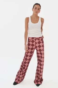 New Pantalón Recto Rombos Pantalones