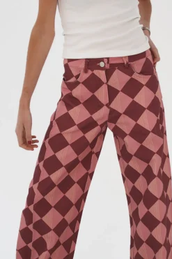 New Pantalón Recto Rombos Pantalones