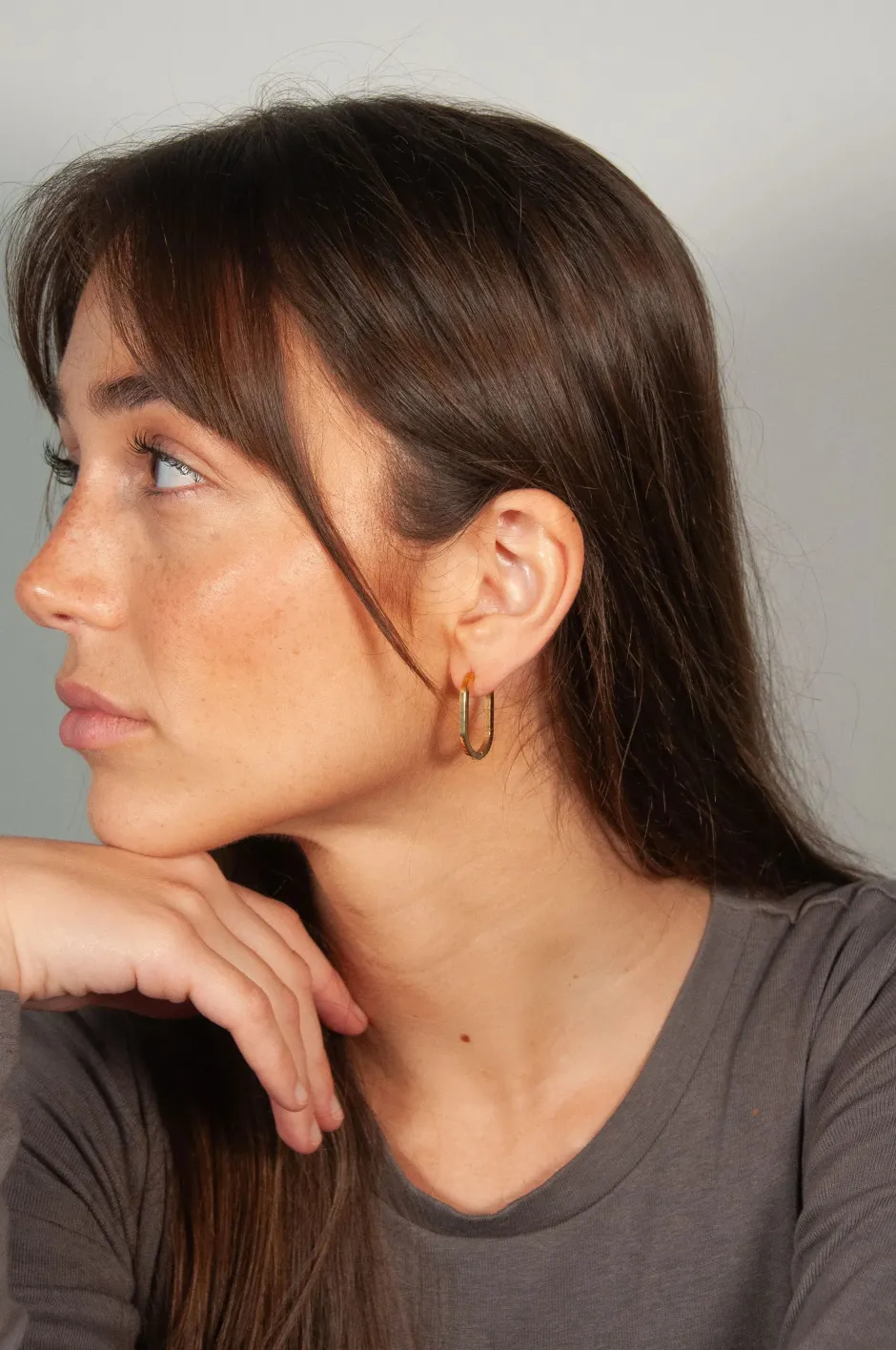 Fashion Pendiente Ovalado (Unidad) Mini Pendientes Y Aritos