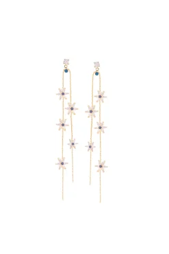 Clearance Pendientes Flores Azules Pendientes Y Aros Grandes