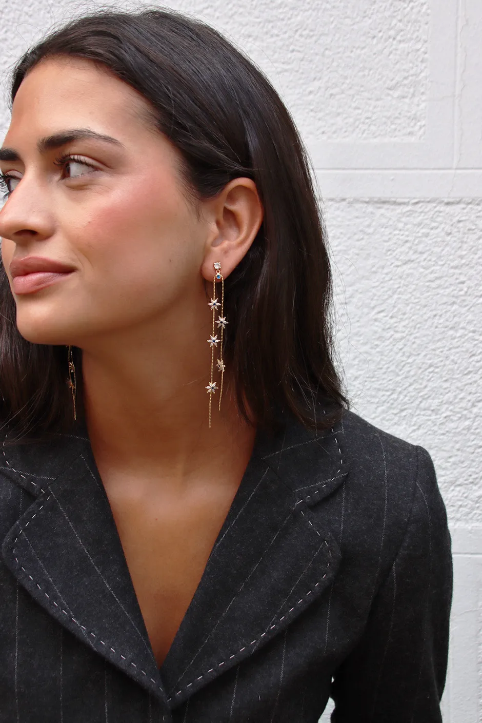 Clearance Pendientes Flores Azules Pendientes Y Aros Grandes